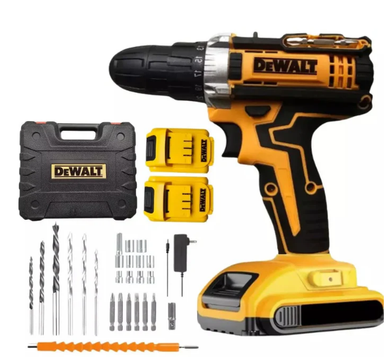 KIT DEWALT ORIGINAL: TALADRO DE ALTO IMPACTO + 26 ACCESORIOS + 2 BATERIAS GRATIS