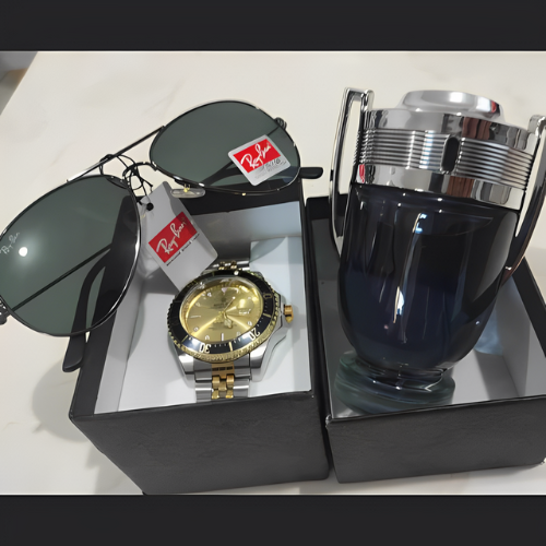 KIT PREMIUM - ROLEX SUBMARINE + GAFAS RAYBAN + PERFUME INVICTUS 100 ML